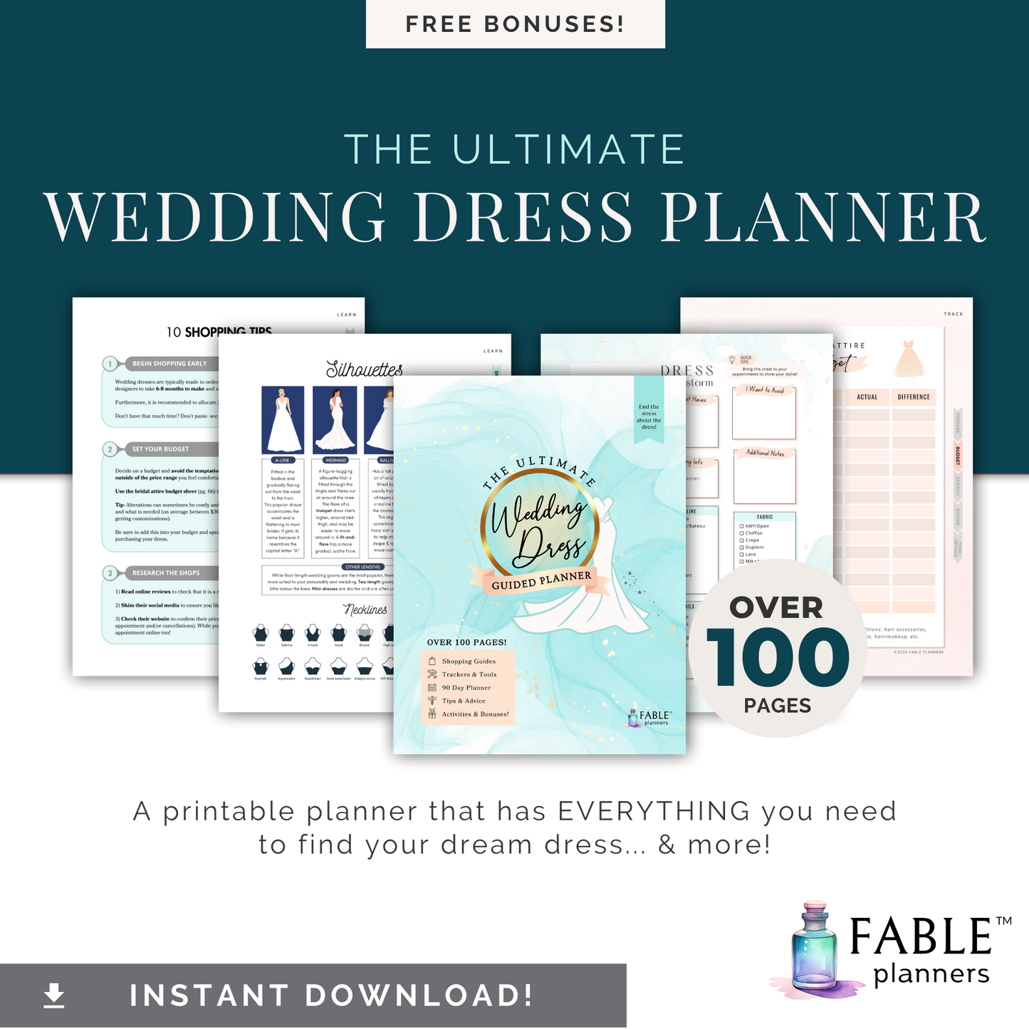 The Ultimate Wedding Dress Planner | PDF Instant Download